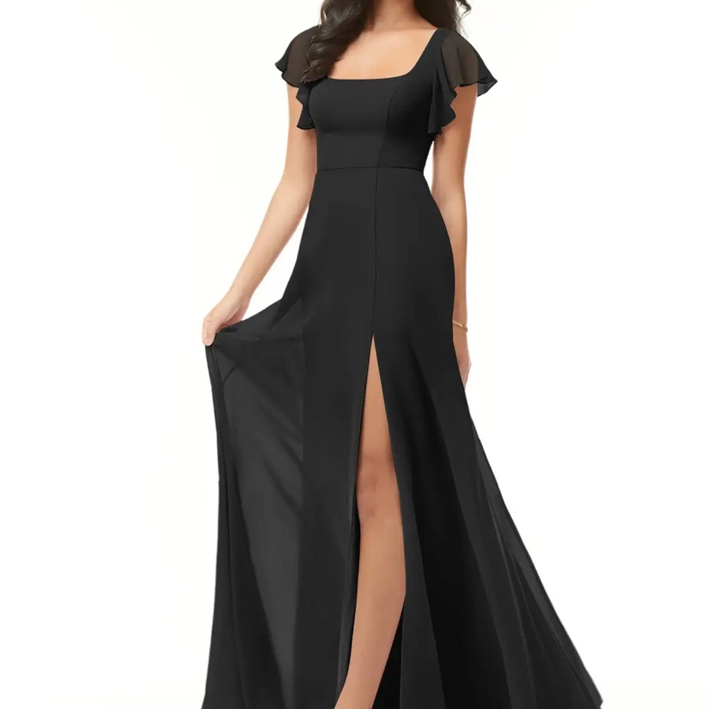 Ever Pretty Black Maxi Dress with Sheer Sleeves
